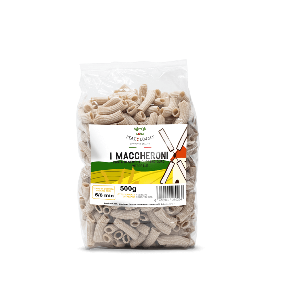 Maccheroni Integrali Italyummy da grano 100% Italiano